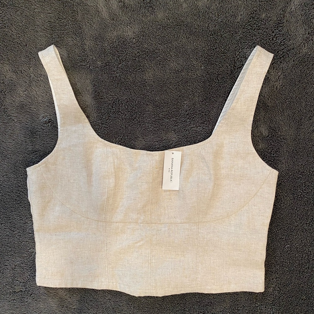 Banana Republic Linen-Blend Cropped Bustier